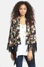 Fringed kimono jacket