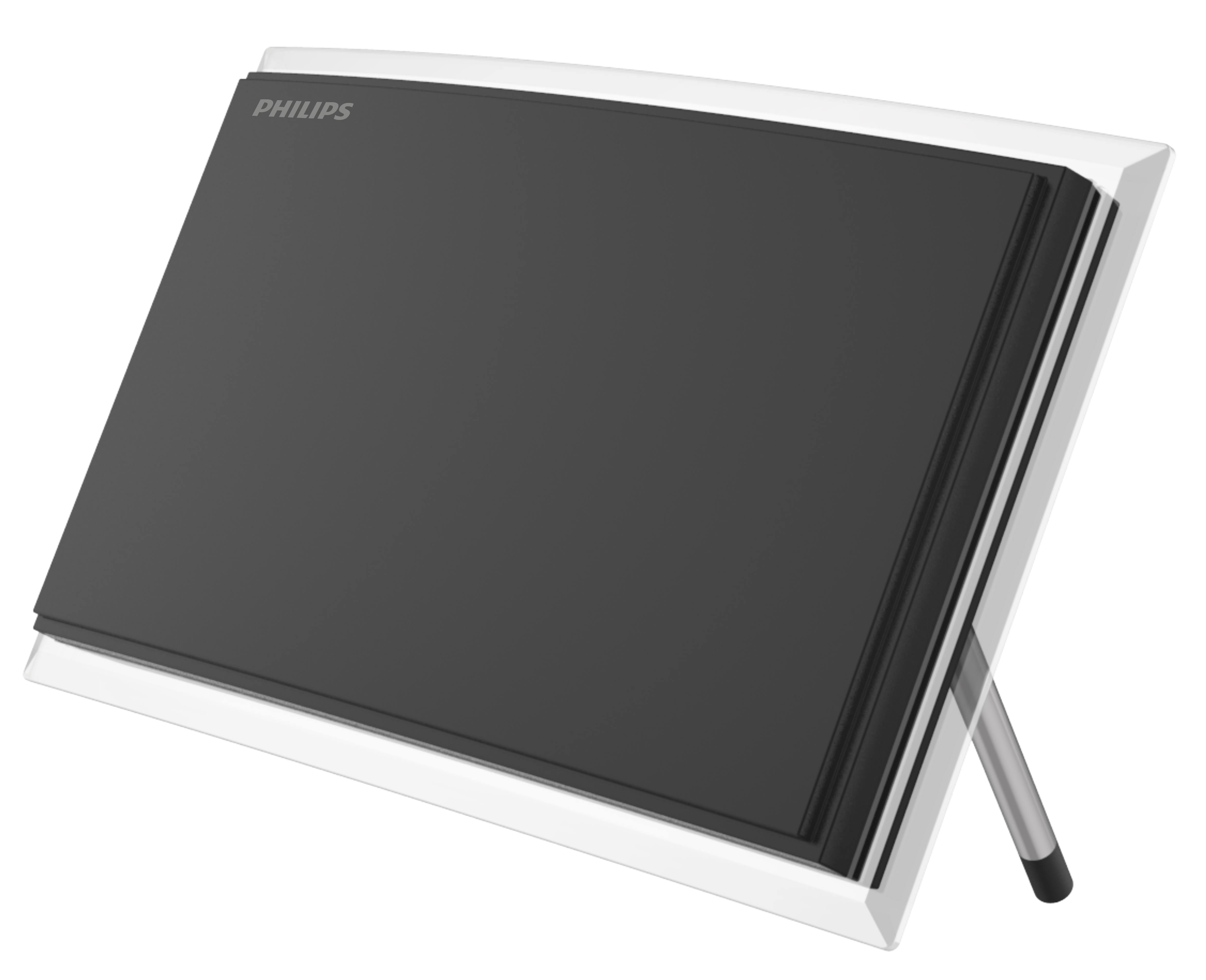 Philips Crystal HD Indoor Amplified TV Antenna with 6' Coaxial Cable – Black