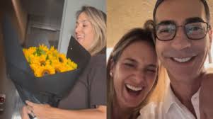 Dia da Mulher: César Tralli mostra reação de Tici Pinheiro ao presenteá-la