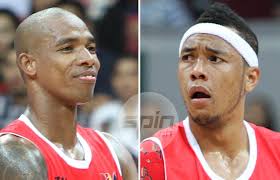 Calvin Abueva and teammate Gabby Espinas face punishment from Commissioner Chito Salud for their unsanctioned appearance in an exhibition game in Sta. - espinas-abueva