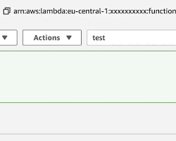 Image of AWS Lambda Test Function screen