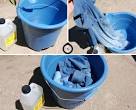 2 parts water 1 part vinegar and 2