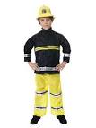 New Boys Fireman Sam Fire Fighter Fancy Dress Up Costume Kids