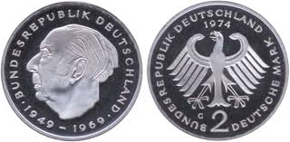 2 Mark Heuss komplett Jägernummer: 407 Beutler Münzen-