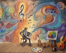 Immagine di painting or a musical instrument, symbolizing art as a way to escape suffering