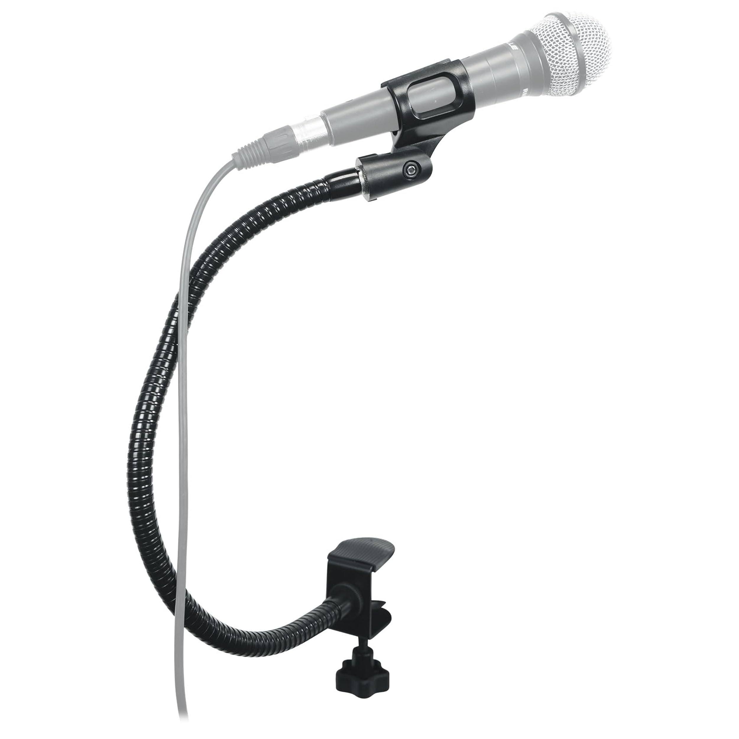 Rockville GN20 20" DJ Gooseneck Microphone Stand, Clamps to Any Table or Stand