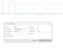 Proxmox VE network configuration screen static IP settings，AI 生成