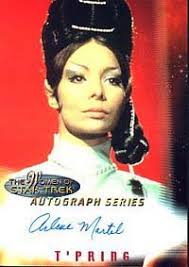 She was &quot;T&#39;Pring&quot;, Spock&#39;s intended Vulcan mate, in the classic episode &quot;Amok Time&quot;. - MartelPring