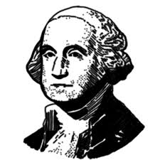 George Washington portrait clip art in black and white. Realistic illustration of the United States&#39; 1st president, George Washington. - washington_portrait_bw