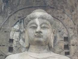 Vairocana Buddha sculpture in Longmen grotto, Luoyang longmen grottoe wu zhe tian buddha. The face of Vairocana Buddha sculpture in - wu_zhe_tian_116-1676_IMG