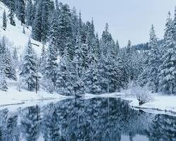 Image of Lake Tahoe, California and Nevada in winter