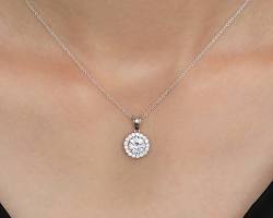 Image of Halo Necklace wedding diamond necklace