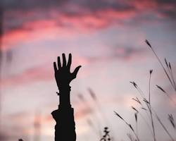 Image of person raising their hand, asking for help