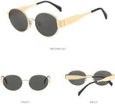 Amazon.com: boqopod 2 Pack Retro Oval Sunglasses for Women Men Trendy Classic Shades UV400 Protection Glasses SG1217 (Black & Gold) : Clothing, Shoes & Jewelry