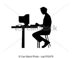 Image result for guy typing on computer clipart
