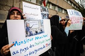 تصاویر؛ تجمع مقابل سفارت فرانسه در تهران
