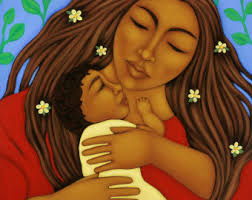 Mother and Child Folk Art Original Painting Wall Decor by Tamara Adams. Mother and Child Folk Art Original Painting Wall Decor by Tamara Adams. - il_340x270.552784927_mmba