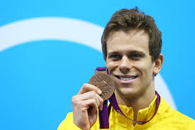 Bronze medallist Cesar Cielo of Brazil poses on the podium during the medal ceremony for the Men?s 50m Freestyle Final on Day 7 of the London 2012 Olympic ... - Cesar%2BCielo%2BOlympics%2BDay%2B7%2BSwimming%2BZJdY35bXiedl
