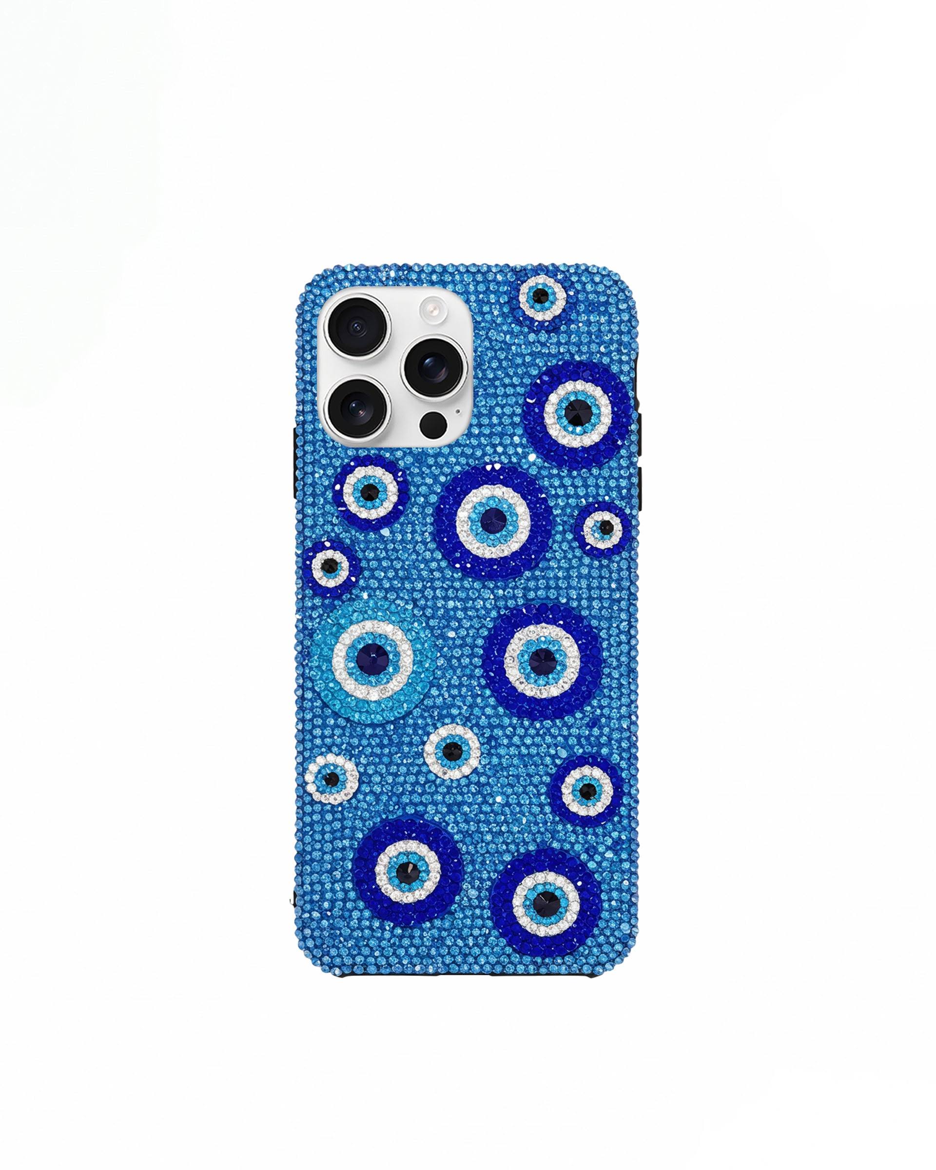 Evil Eye Artificial Crystal Embellished Phone Case