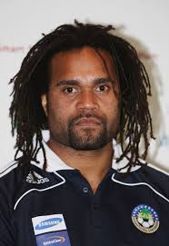 Christian Karembeu, captain of the Oceania All Stars listens to questions directed from the media during a press conference for the LA Galaxy and Oceania ... - LA%2BGalaxy%2BPress%2BConference%2BEFiu40PlleIl