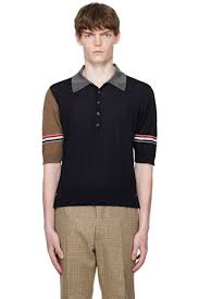 Thom Browne: Multicolor Fine Merino Wool Funmix Polo | SSENSE UK - Product from SSENSE