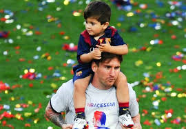 Image result for PIC OF RONALDO WITH HIS SON/MESSI WITH HIS SON