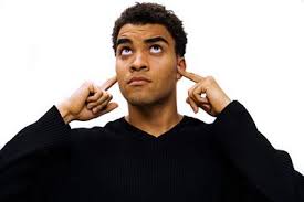 Image result for picture of a man not listening to another man