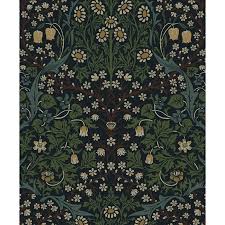 NextWall Victorian Garden Floral Peel and Stick Wallpaper 20.9 in. W x 18 ft. L - Midnight Blue & Evergreen - Walmart.com