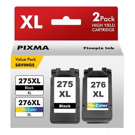 2 Combo Pack PG 275xl Ink Cartridge for Canon Ink 275 and 276 for Pg275 and Cl276 Canon Printer Ink for Canon Pixma Ts3522 Ts3520 Tr4700 Printer