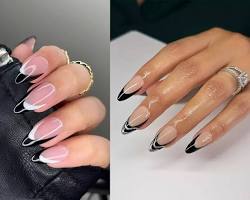Hình ảnh về Black French nail design