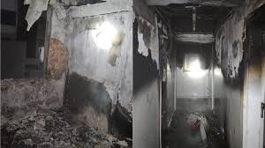 Hóspede tenta escapar de hotel em chamas e cai sobre cobertura de prédio vizinho em incêndio em Chapecó