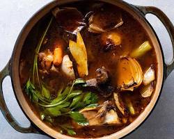 Beef broth added to the pot and simmered for 2 hours