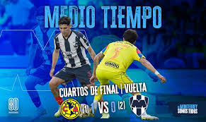 MEDIO TIEMPO América (1) 1-0 (2) Rayados