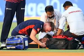 'Please stand up' - Fans watch on in horror as ambulance rushes onto pitch after star's sickening head injury