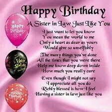 happy birthday sister-n-law | Happy Birthday Sister in Law card ... via Relatably.com