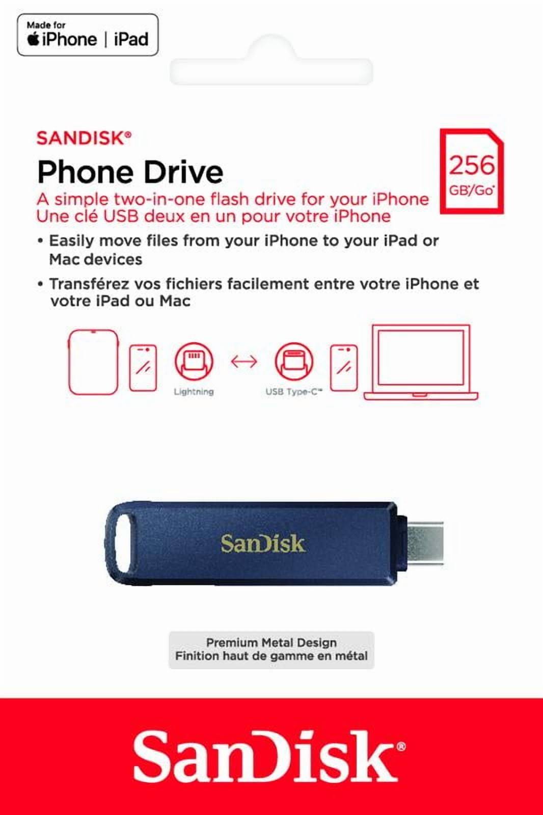 Sandisk Phone Drive USB Flash Drive for iPhone**, Lightning and USB Type-C