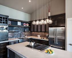 Image result for Modern Kitchen with Pendant Light & Stainless Steel