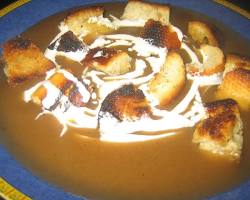 Soupe avec farine grillée