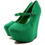 Green wedges shoes