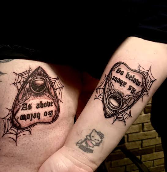 Best friend tattoos… but make it haunted. 🕸️ Custom matching ...