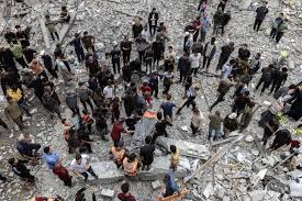 Destruction in Gaza amid ongoing conflict and blockade