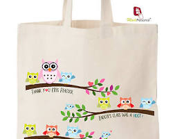 tote bag with an owl designの画像