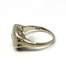Old Mine Cut Diamond Ring - Art Deco Era 14k White Gold .20 CT Natural – MJV