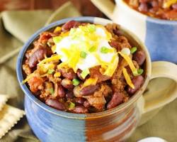 Image of hearty bowl of chili