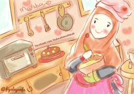 Hasil gambar untuk kartun koki muslimah