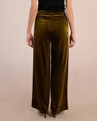 Pantalón de mujer largo en tejido de terciopelo