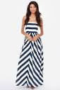 Blue stripe maxi dress