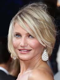 Carmen Diaz Goes Choppy. Get a fabulous textured bob with straight or slightly wavy hair by using some texturizing mist while hair is damp or on your 2nd ... - cameron-diaz-choppy-bob-haircut