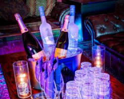 Image of exclusive nightclub VIP table bottle service