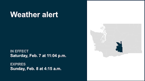 Weather alert in place for Kittitas Valley and Yakima Valley until early Sunday morning